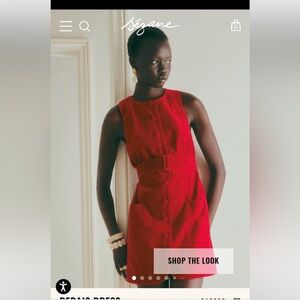 Sezane Vibrant Red Midi Dress